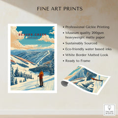 Beaver Creek Colorado Mountain View Ski Print - Scenic Slope Wall Art fine art print specifications: giclee printing on 200gsm museum quality matte paper, ready to frame