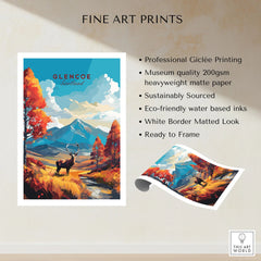 Glencoe Art Print fine art print specifications: giclee printing on 200gsm museum quality matte paper, ready to frame