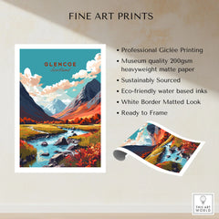 Glencoe Poster Print fine art print specifications: giclee printing on 200gsm museum quality matte paper, ready to frame