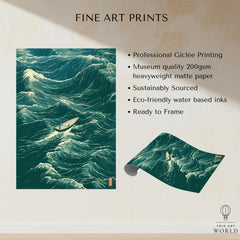 Fishing Boat Wall Art – Vintage Japanese Ocean Print — fine art print unframed quality details