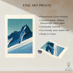 Ski Poster – Vintage Japanese Alpine Skiing Wall Art — fine art print unframed quality details