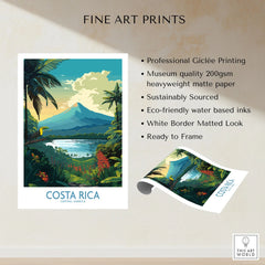 Costa Rica Wall Art | Modern Style fine art print specifications: giclee printing on 200gsm museum quality matte paper, ready to frame