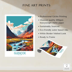 Glencoe Poster Print Modern fine art print specifications: giclee printing on 200gsm museum quality matte paper, ready to frame