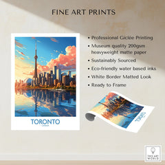 Toronto Wall Art Print fine art print specifications: giclee printing on 200gsm museum quality matte paper, ready to frame