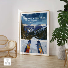 Ski Print Copper Mountain Colorado showcasing stunning peaks and slopes of Colorado's renowned ski destination.