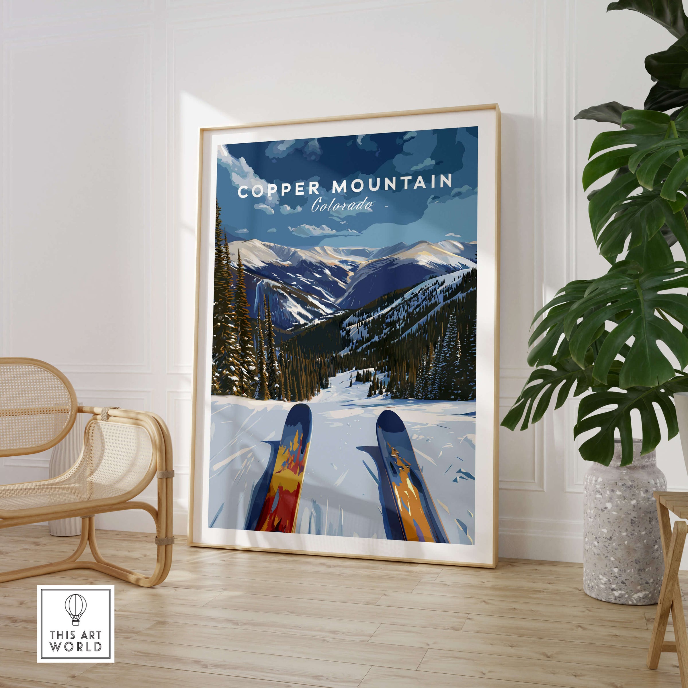 Ski Print Copper Mountain Colorado showcasing stunning peaks and slopes of Colorado's renowned ski destination.