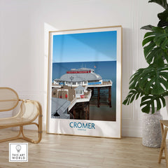 Cromer Norfolk Wall Art – Historic Seaside Pier Art Print displaying the Pavilion Theatre and iconic pier design.