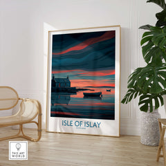 Isle of Islay Scotland Posters | Scottish Hebrides Seascape Canvas Print featuring a serene coastal scene.