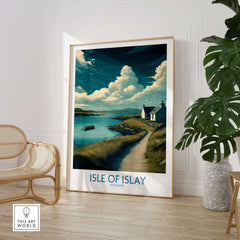 Isle of Islay Scotland Poster | Scottish Seaside Village Canvas Print showcasing charming coastal scenery.