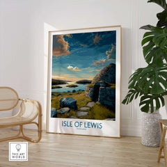 Isle of Lewis Scotland Canvas Print | Outer Hebrides Landscape Poster displayed in a modern interior setting.