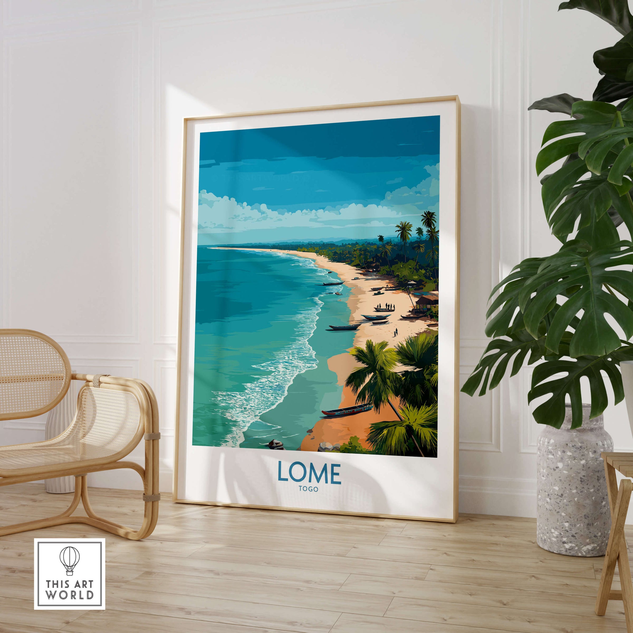 Lomé Togo Poster | West African Coastline Canvas Print showcasing stunning beach and ocean view.
