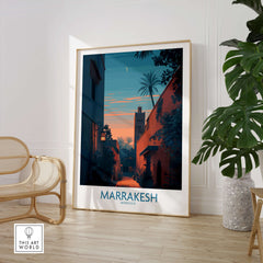 Marrakesh Morocco Canvas Print | Cityscape Poster featuring an enchanting twilight view of the city.