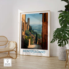 Montepulciano Italy Poster | Tuscany Landscape Vineyard Canvas Print showcasing beautiful views of Tuscany.
