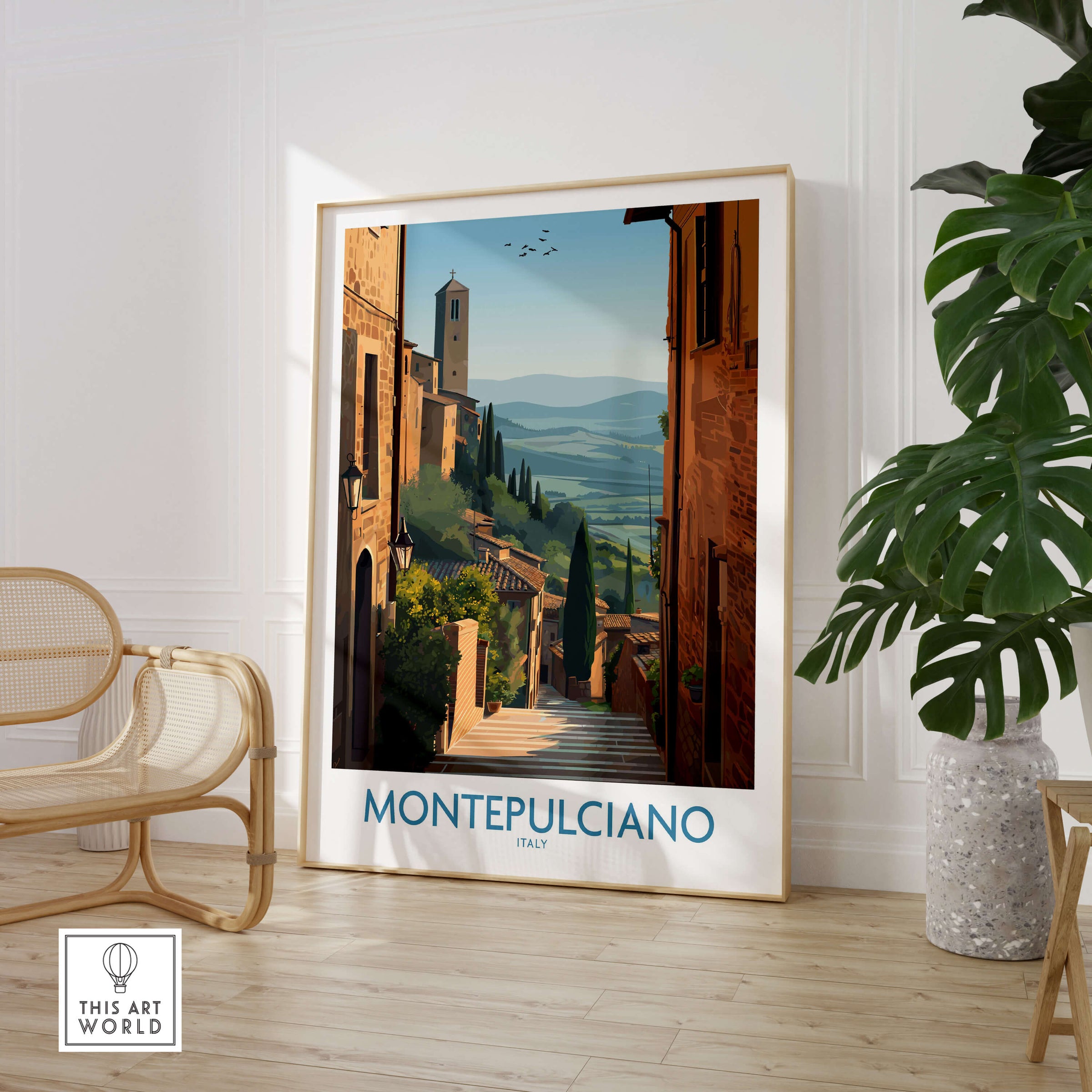 Montepulciano Italy Poster | Tuscany Landscape Vineyard Canvas Print showcasing beautiful views of Tuscany.