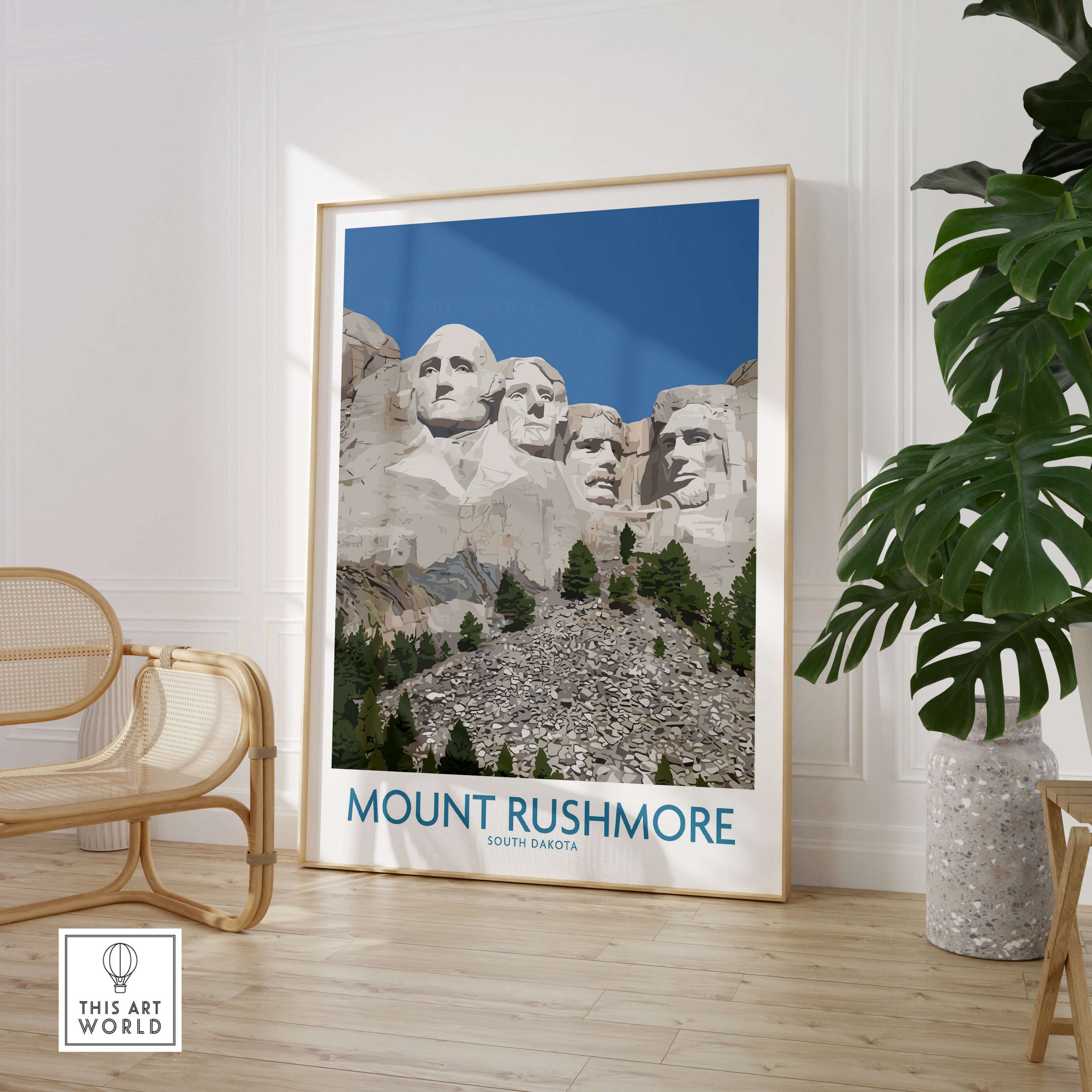 Mount Rushmore Poster | Black Hills National Memorial Canvas Print South Dakota in a stylish interior setting