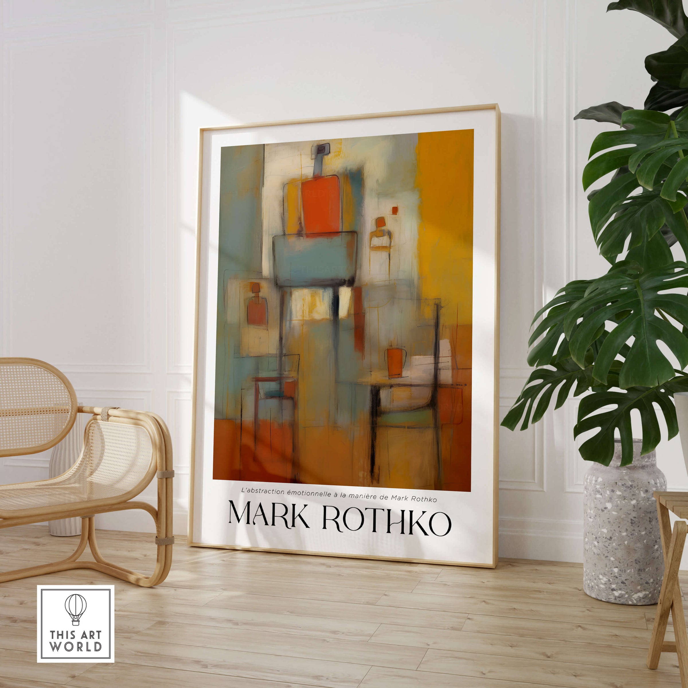 Rothko Style Emotional Abstraction Painting | Modern Abstract Wall Decor displayed in a stylish interior setting.