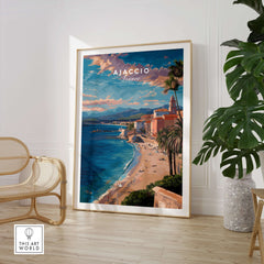 Ajaccio Canvas Print | French Travel Wall Decor showcasing vibrant coastal scenery and elegant architecture.