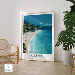 Albania Art Print | Turquoise Water Coastal Wall Decor featuring beautiful beach and turquoise waters.