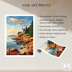 Acadia National Park Poster Print showcasing lush landscapes and wildlife, perfect for home decor.