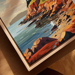 Acadia National Park Poster Print featuring vibrant coastal landscapes and rocky shorelines of Acadia National Park.