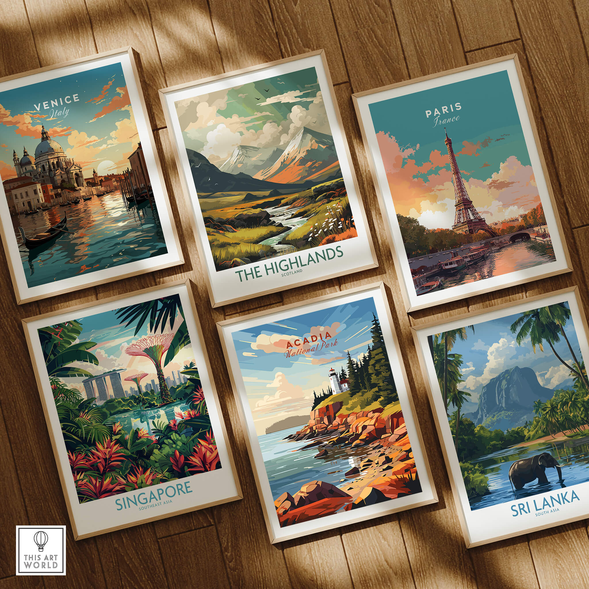 Collection of stunning travel posters including Acadia National Park Poster Print and others from around the world.