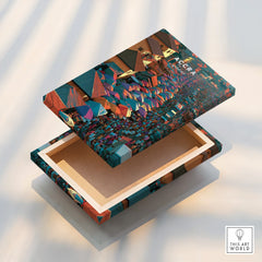 Stretched Accra Ghana canvas print floating detail with mirror edge