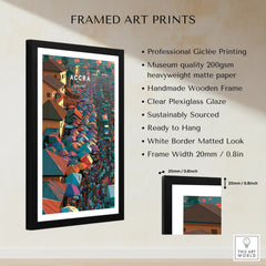 Accra Ghana framed print showing details, measurements and quality