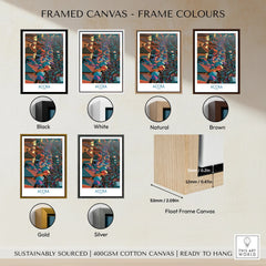 Accra Ghana framed canvas float frame colour options