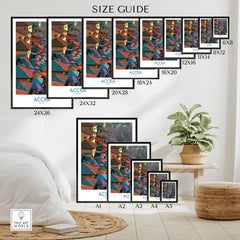 Accra Ghana wall art size guide by This Art World