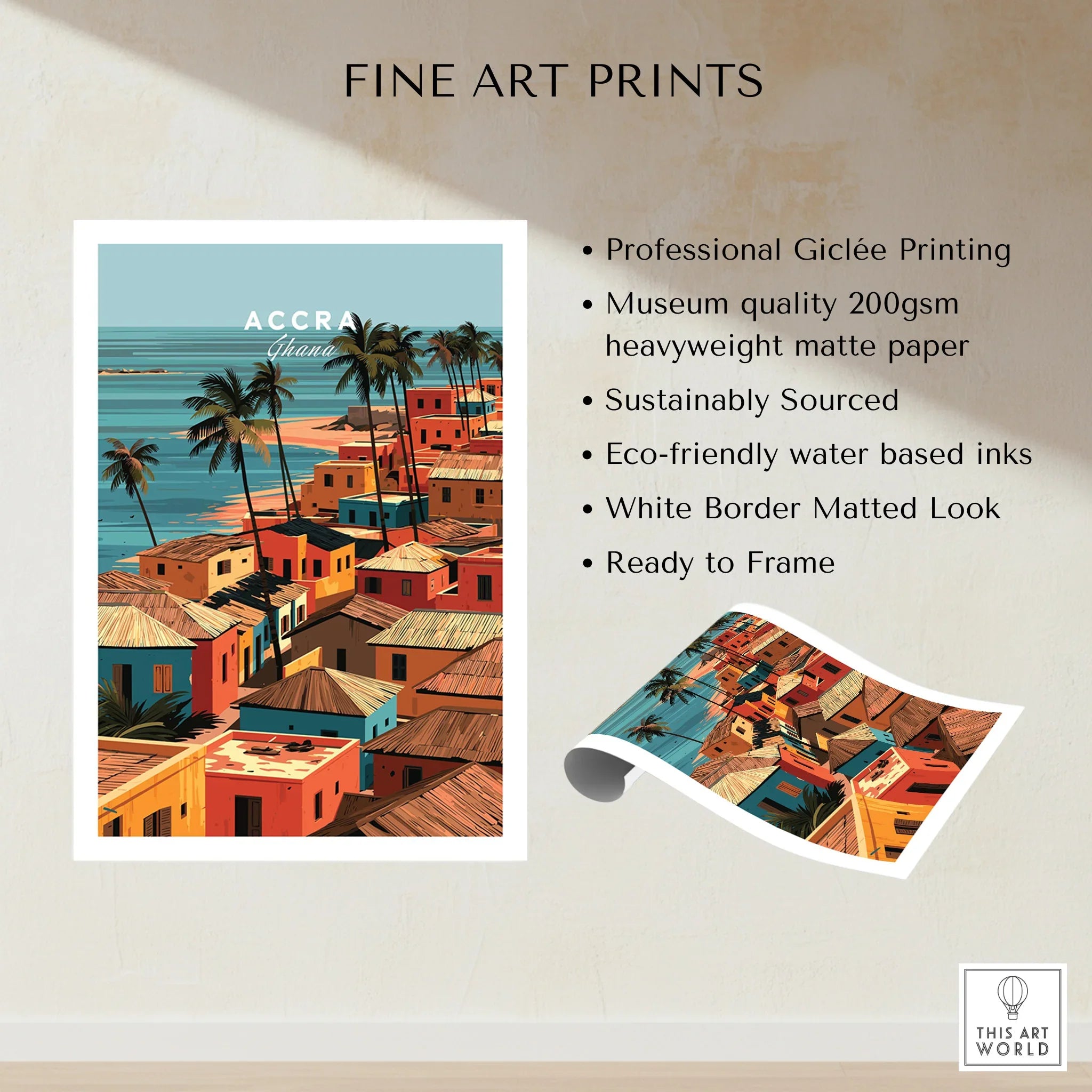Accra Ghana coastal village fine art print unframed quality details