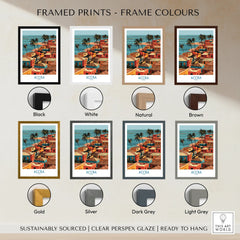 Accra Ghana Seaside Rooftops Wall Art — framed print colour options