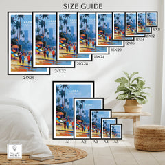 Accra Ghana Beach Promenade Travel Poster — wall art poster size guide thisartworld