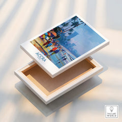 Accra Ghana Beach Walk Wall Art — stretched canvas print floating detail mirror edge