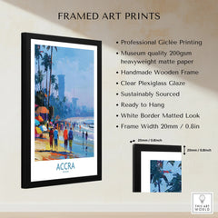 Accra Ghana Beach Walk Wall Art — framed print details measurements quality details