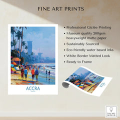 Accra Ghana Beach Walk Wall Art — fine art print unframed quality details