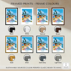 Accra Ghana Coastal Cabanas Wall Art — framed print colour options