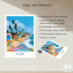 Accra Ghana Coastal Cabanas Wall Art — fine art print unframed quality details