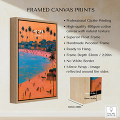 Accra Ghana Beach Sunset Travel Poster — framed canvas float frame details quality