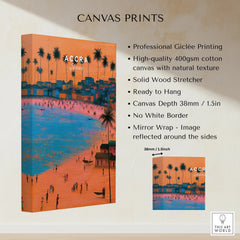 Accra Ghana Beach Sunset Travel Poster — canvas print stretched cotton canvas details