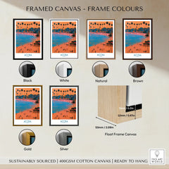 Accra Ghana Sunset Bay Wall Art — framed canvas float frame colour options