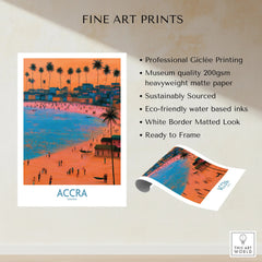 Accra Ghana Sunset Bay Wall Art — fine art print unframed quality details