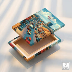 Accra Ghana City Avenue Travel Poster — stretched canvas print floating detail mirror edge
