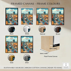 Accra Ghana City Avenue Travel Poster — framed canvas float frame colour options
