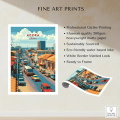 Accra Ghana City Avenue Travel Poster — fine art print unframed quality details