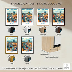 Accra Ghana Street Scene Wall Art — framed canvas float frame colour options