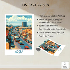 Accra Ghana Street Scene Wall Art — fine art print unframed quality details