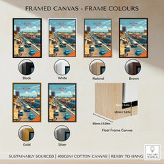 Accra Ghana Downtown Travel Poster — framed canvas float frame colour options