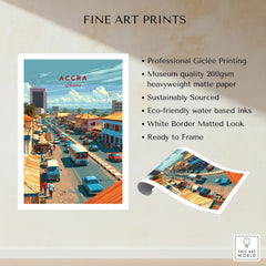 Accra Ghana Downtown Travel Poster — fine art print unframed quality details