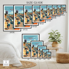 Accra Ghana Downtown Travel Poster — wall art poster size guide thisartworld