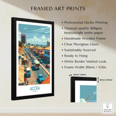 Accra Ghana High Street Wall Art — framed print details measurements quality details